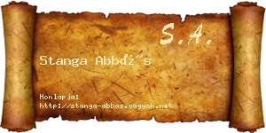 Stanga Abbás névjegykártya